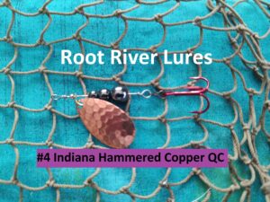UltraViolet Ultra Violet UV Red Hook Hemalyke Beads Indiana Inline Spinner Trout Smallmouth Largemouth Bass Walleye Sauger Striped White stream river lake reservoir Glow Quick Change Bucktails Barbless