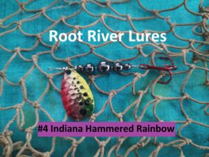 UltraViolet Ultra Violet UV Red Hook Hemalyke Beads Indiana Inline Spinner Trout Smallmouth Largemouth Bass Walleye Sauger Striped White stream river lake reservoir Glow