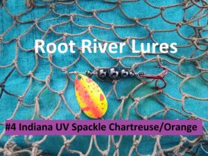 UltraViolet Ultra Violet UV Red Hook Hemalyke Beads Indiana Inline Spinner Trout Smallmouth Largemouth Bass Walleye Sauger Striped White stream river lake reservoir Glow