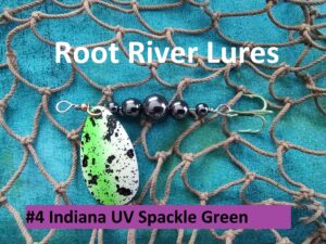 UltraViolet Ultra Violet UV Red Hook Hemalyke Beads Indiana Inline Spinner Trout Smallmouth Largemouth Bass Walleye Sauger Striped White stream river lake reservoir Glow